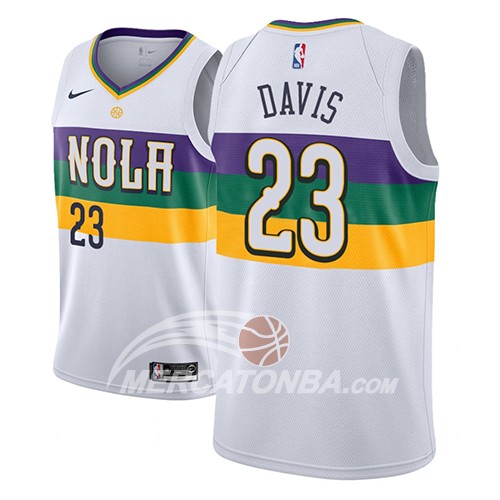 Maglia NBA New Orleans Pelicans Anthony Davis Ciudad 2018-19 Bianco